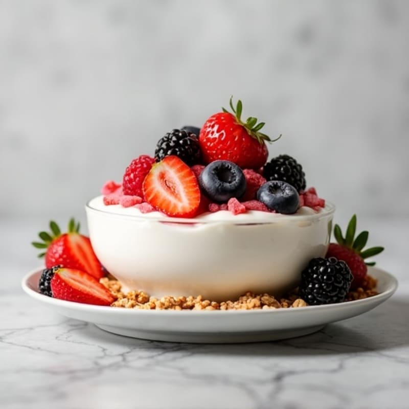 Creamy Greek Yogurt Parfait with Protein Powder and Berries