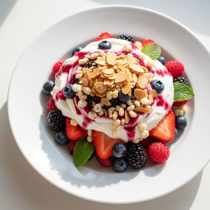Silky Protein Yogurt Parfait with Mixed Berries