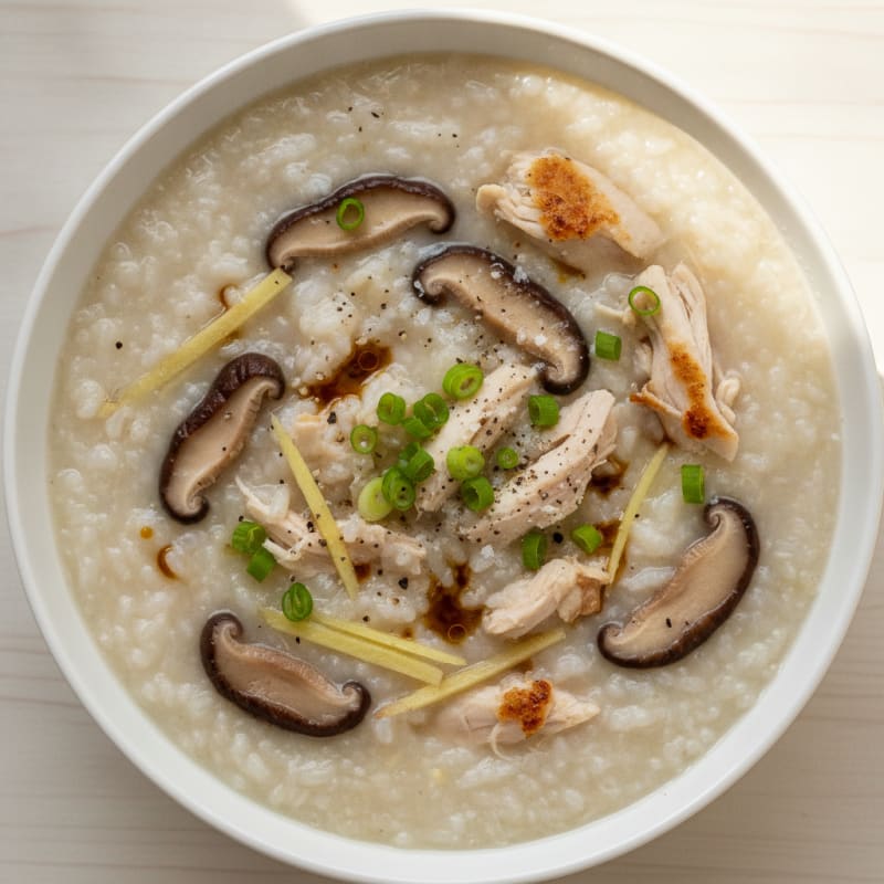 Savory Chicken and Mushroom Congee