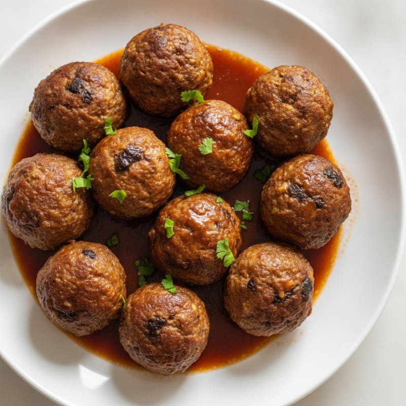 Garlic-Cumin Beef & Portobello Meatballs