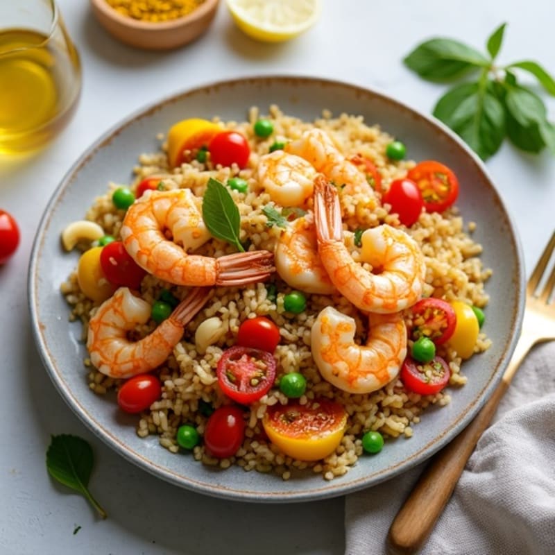 One-Pan Saffron Seafood and Vegetable Rice
