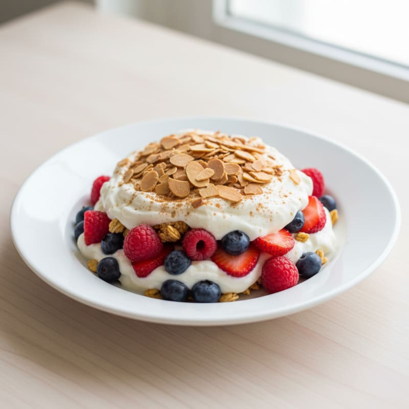 Greek Yogurt Protein Parfait with Mixed Berries