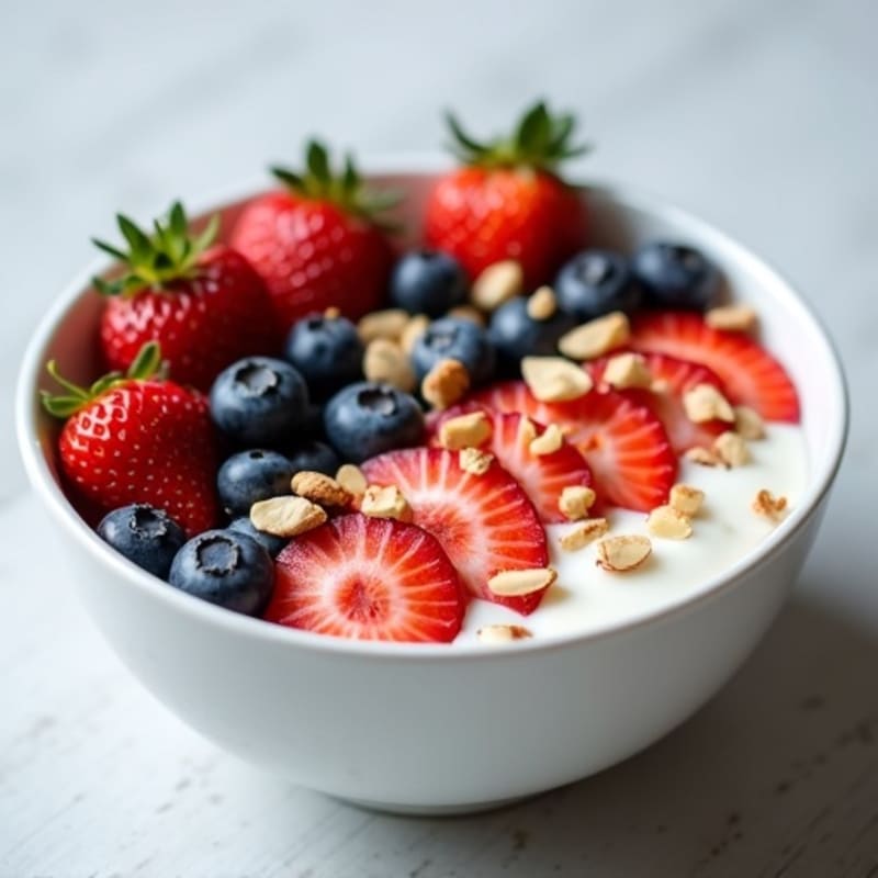 Creamy Greek Yogurt with Fresh Berries and Crunchy Nuts