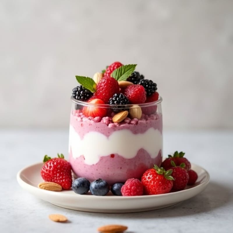 Greek Yogurt Protein Parfait with Mixed Berries