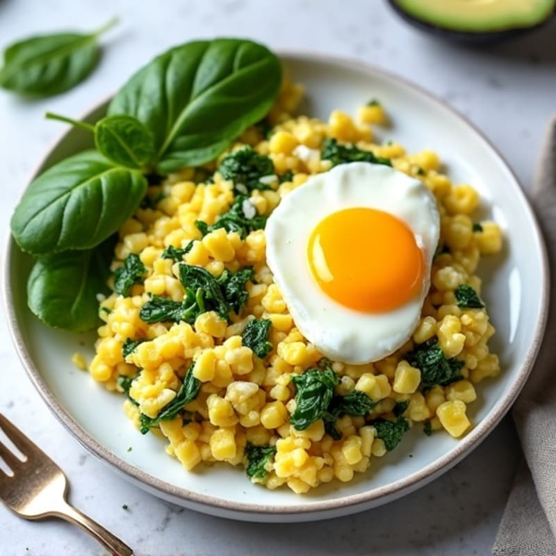 Egg White Scramble with Spinach and Cottage Cheese