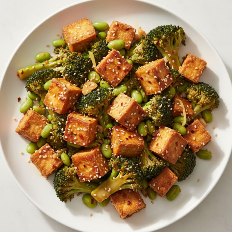 Sesame Tofu Stir-Fry with Broccoli