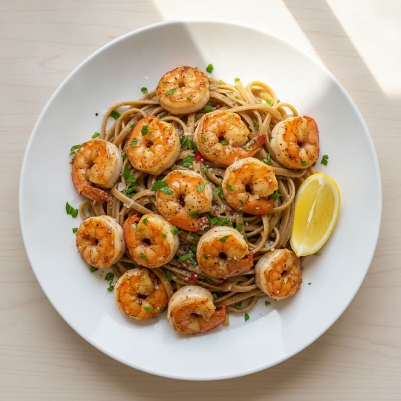 Garlic Butter Shrimp Scampi with Linguine