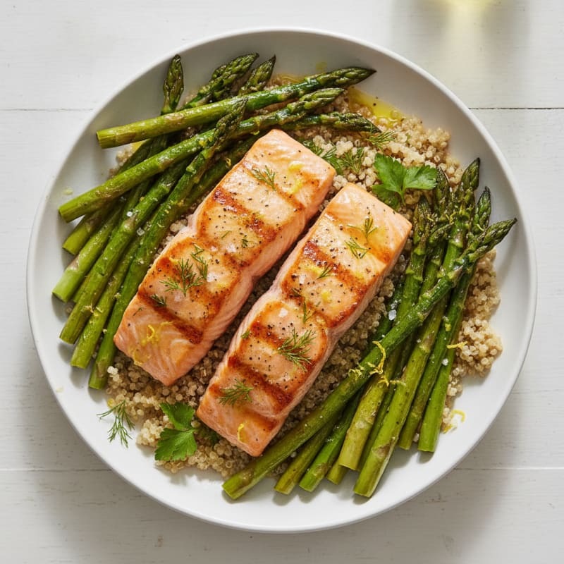 Lemon Herb Grilled Salmon with Asparagus
