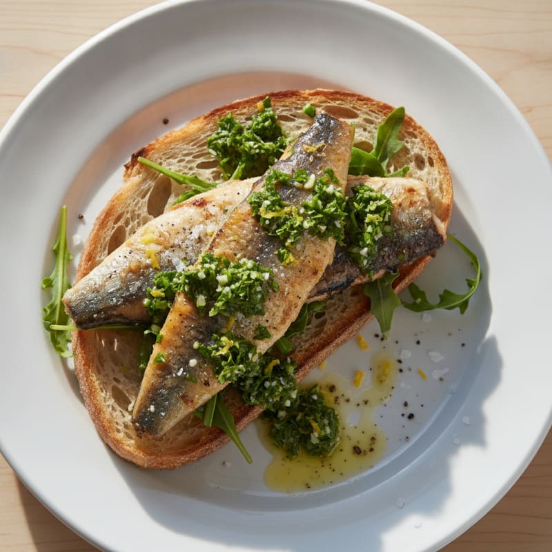 Pan-Seared Sardines with Lemon-Herb Gremolata