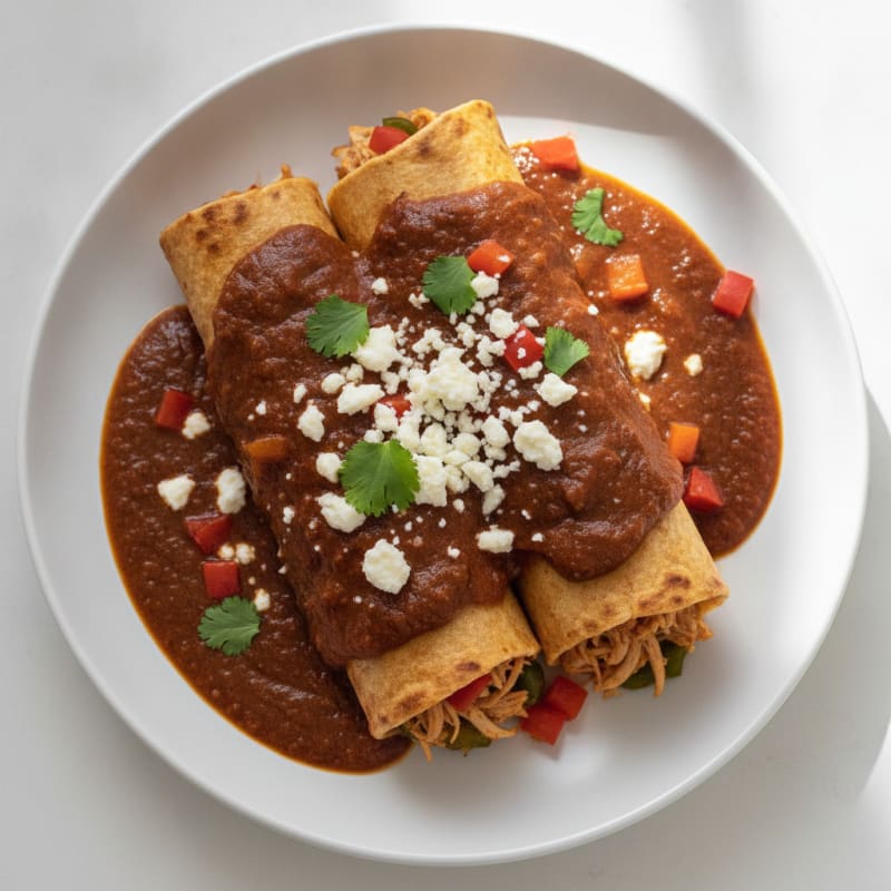 Chicken Enchiladas with Ancho Chili Sauce