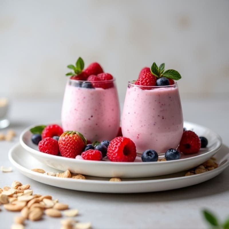 Creamy Greek Yogurt Protein Mousse with Mixed Berries