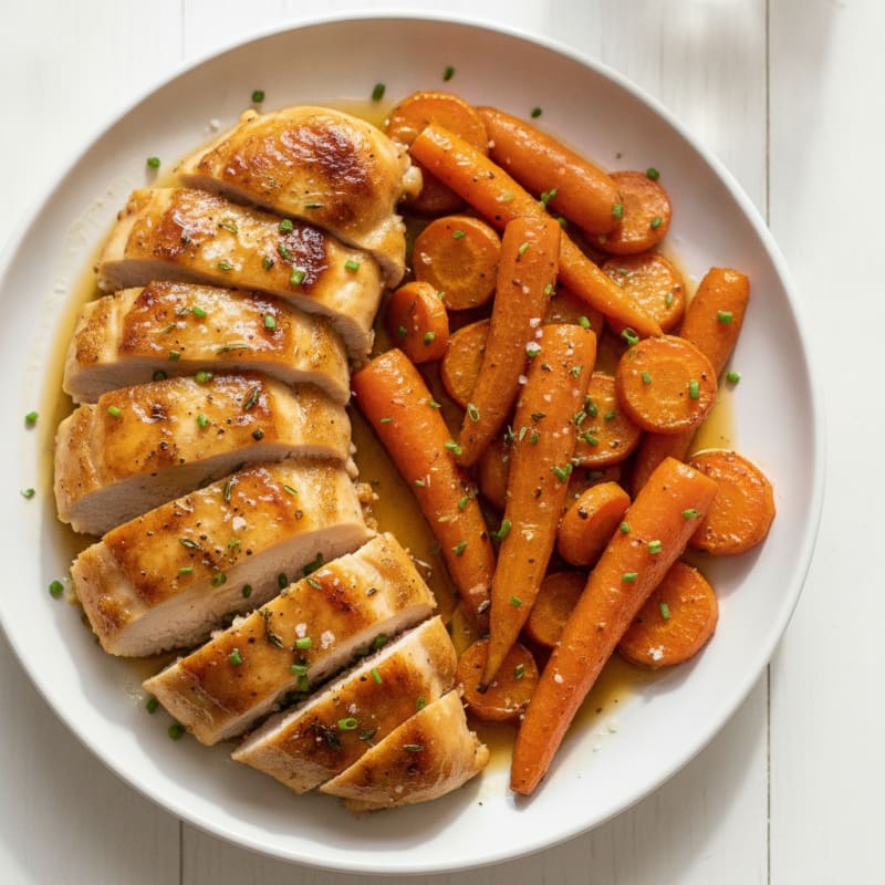 Honey-Glazed Chicken with Roasted Carrots