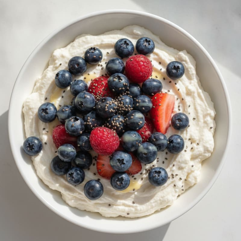 Silky Greek Yogurt Protein Pudding with Berries