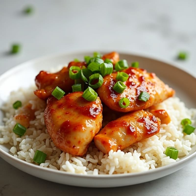 Sticky Ginger-Garlic Chicken with Jasmine Rice