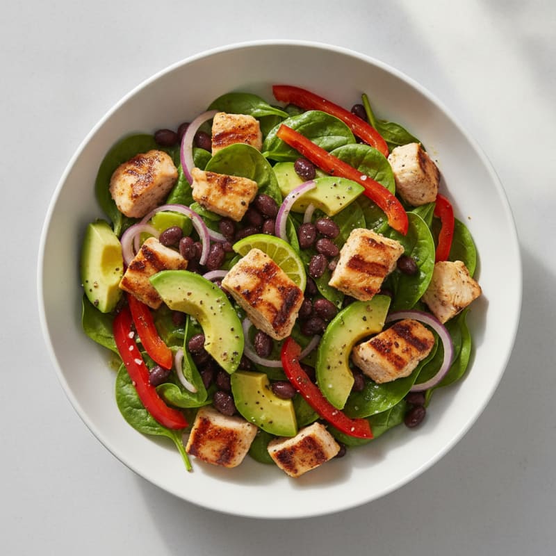Zesty Avocado and Black Bean Chicken Salad