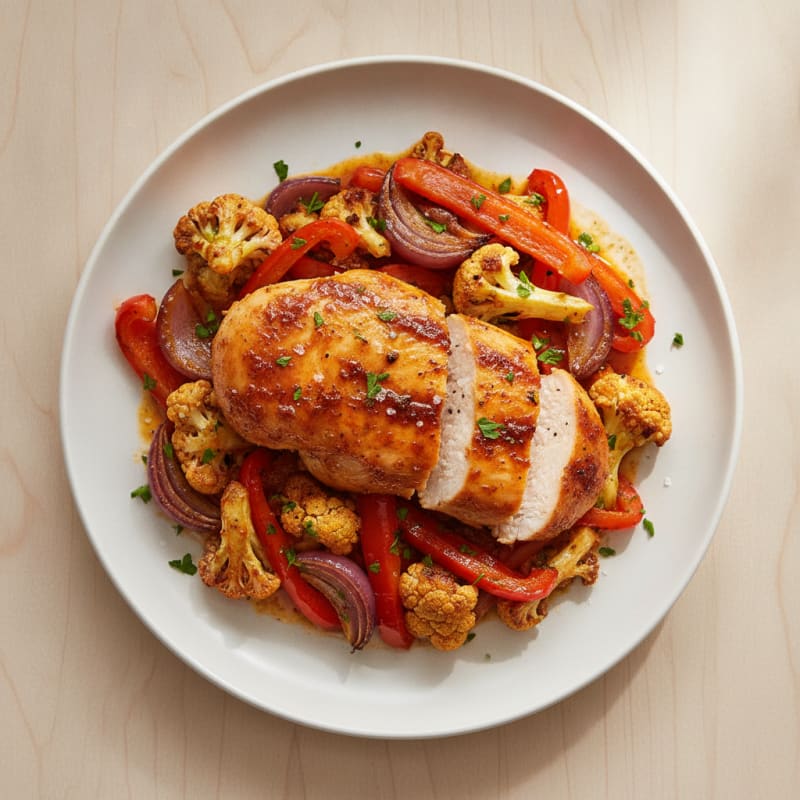 Spicy Harissa Chicken with Roasted Vegetables
