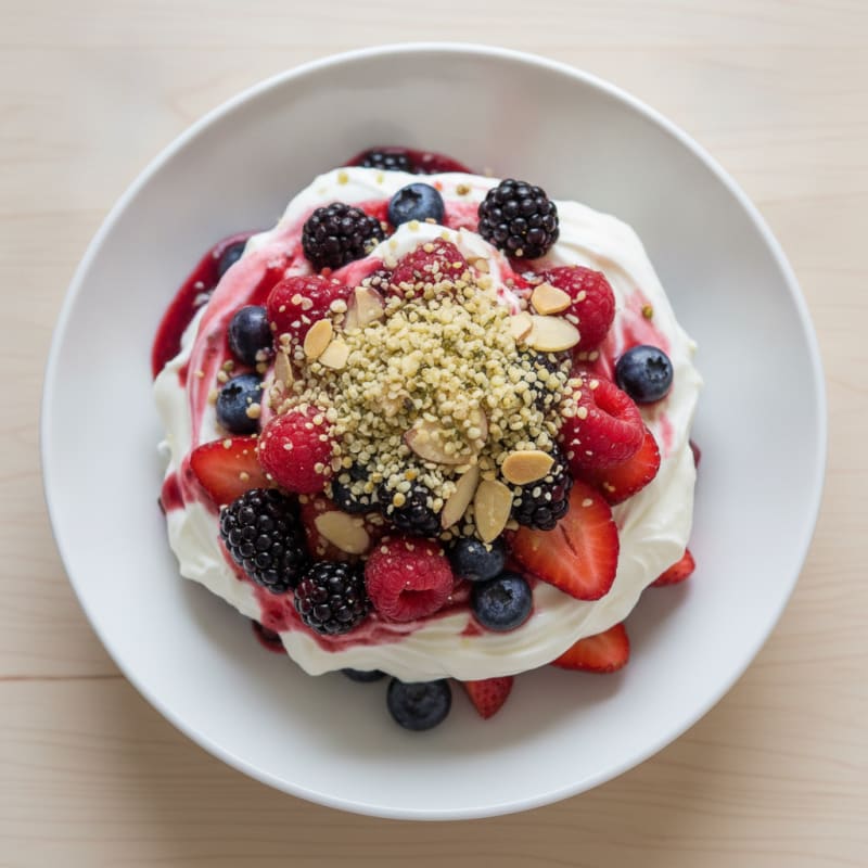 Greek Yogurt Protein Parfait with Mixed Berries