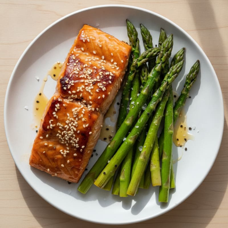 Teriyaki Glazed Salmon with Roasted Asparagus