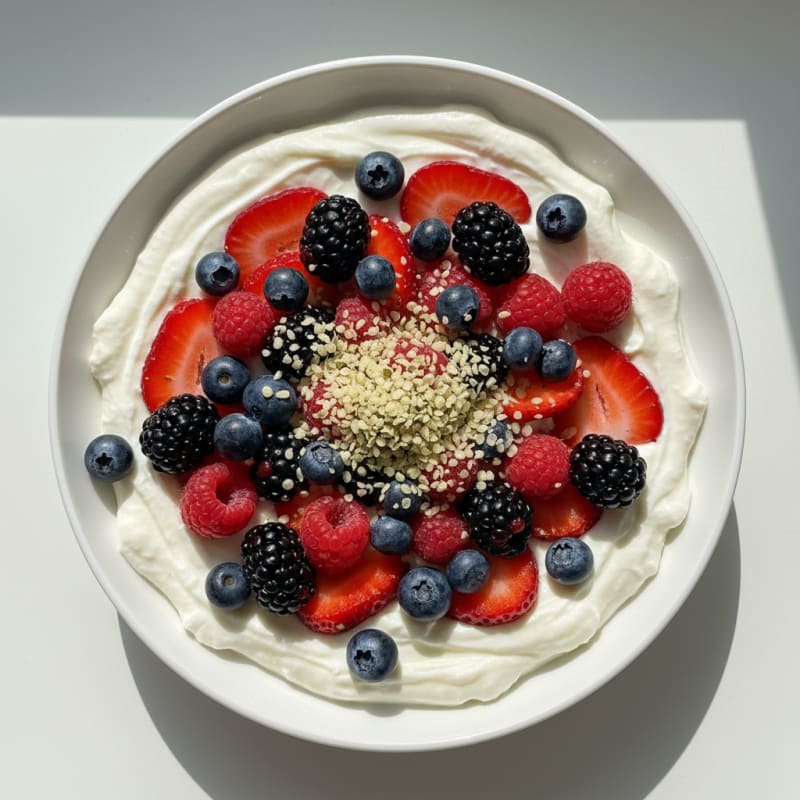 Silky Greek Yogurt Protein Parfait with Mixed Berries