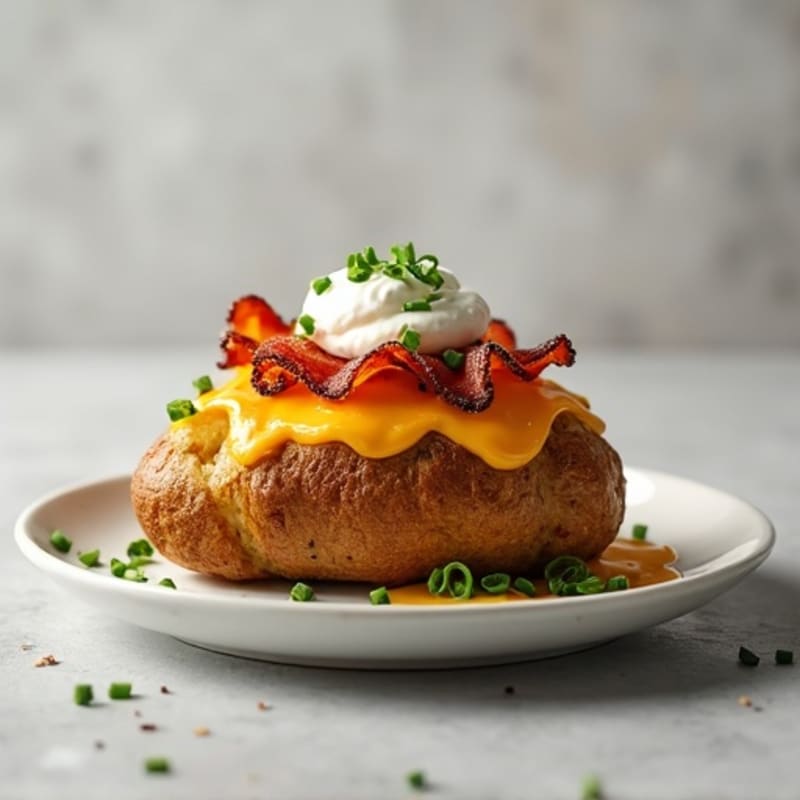 Loaded Baked Potato with Crispy Bacon and Sharp Cheddar