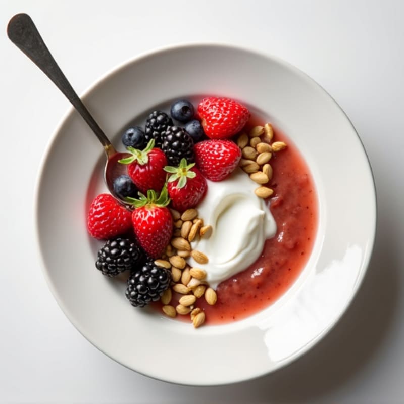 Greek Yogurt with Pumpkin Seeds and Fresh Berries