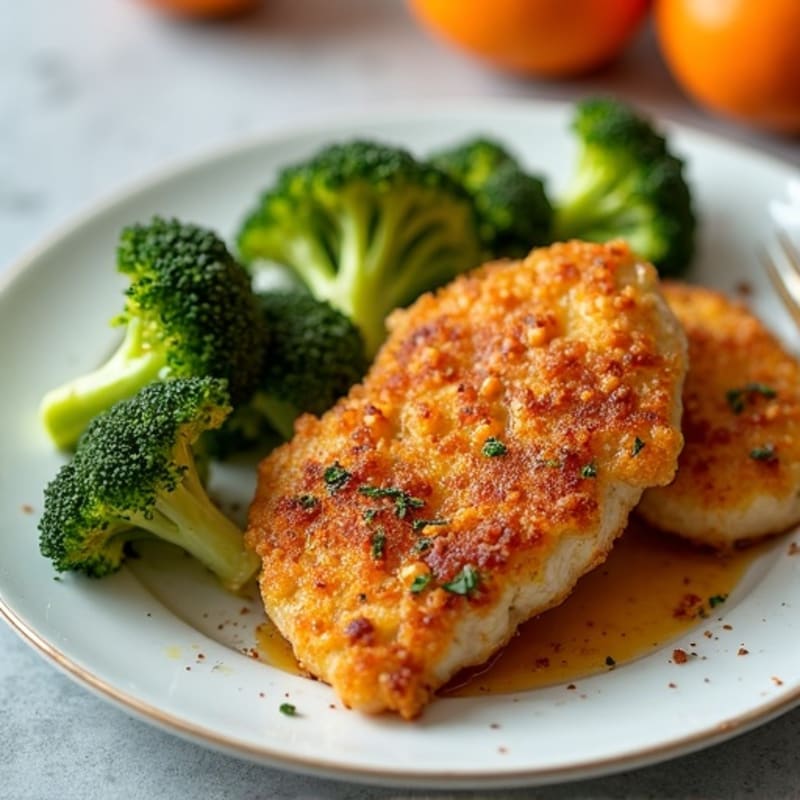 Crispy Orange Chicken with Roasted Broccoli