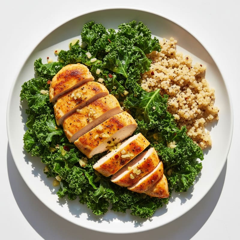 Golden Pan-Seared Chicken with Zesty Greens