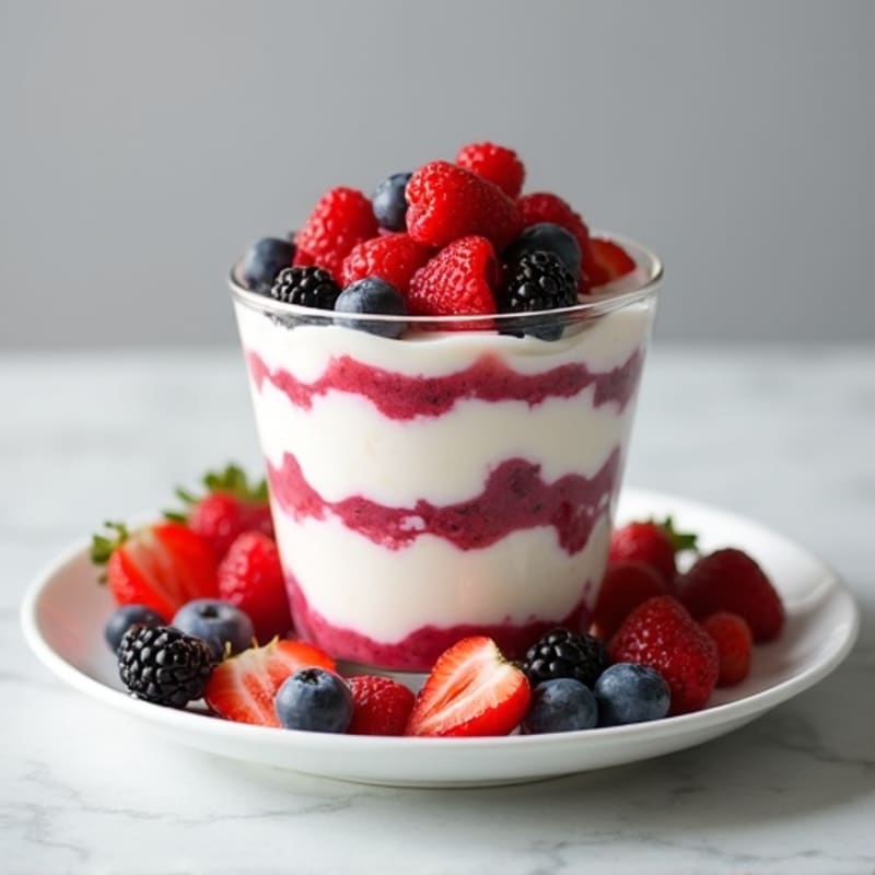 Silky Greek Yogurt Protein Parfait with Mixed Berries