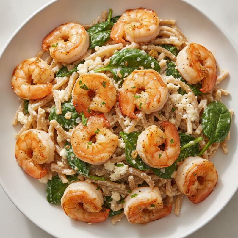 Garlic Shrimp Alfredo with Cottage Cheese