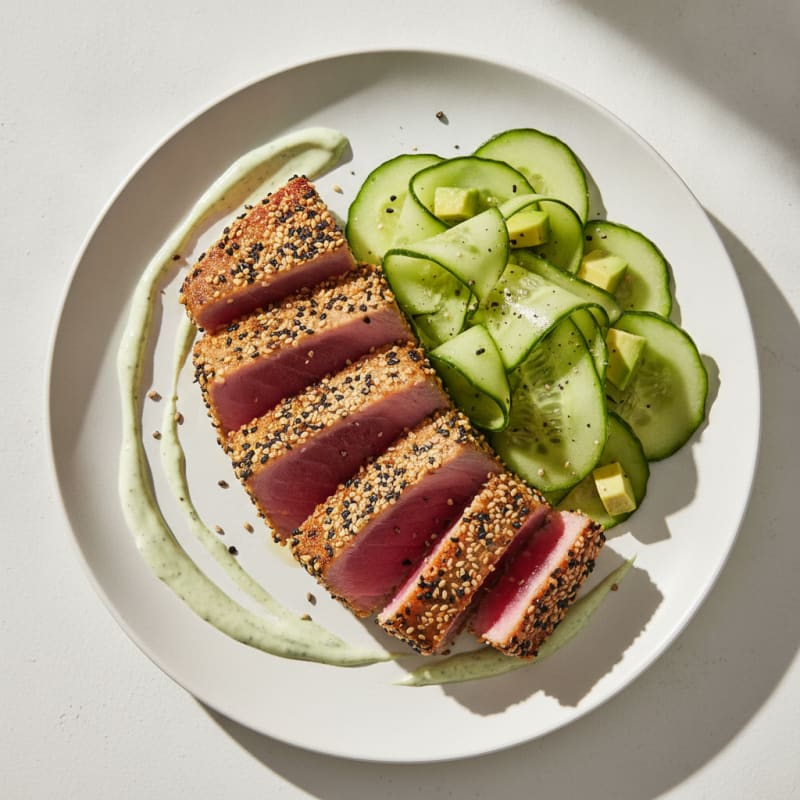 Pan-Seared Ahi Tuna with Wasabi Mayo