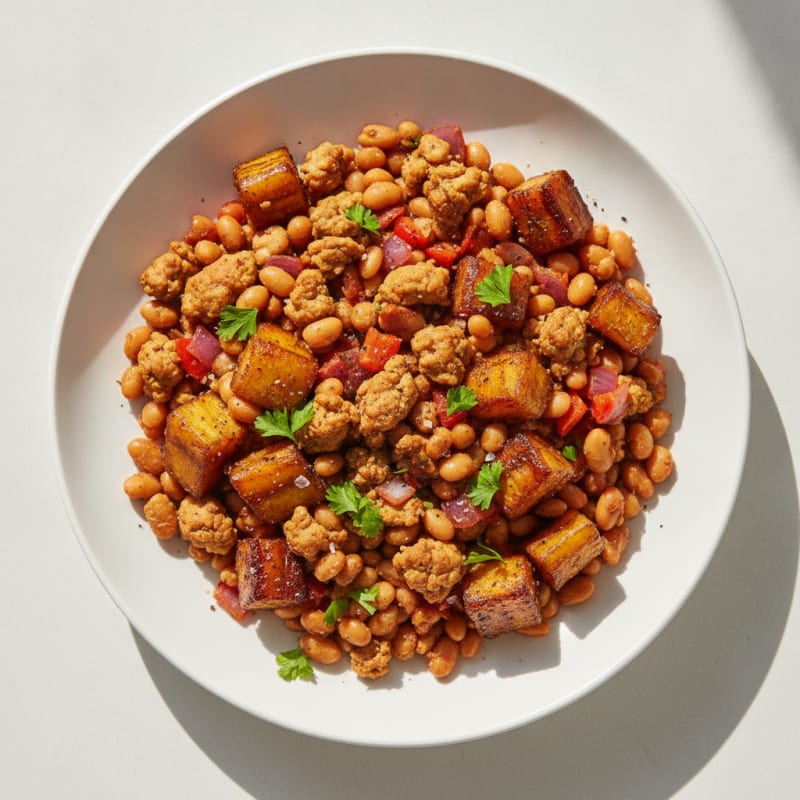 Nigerian Bean and Plantain Hash