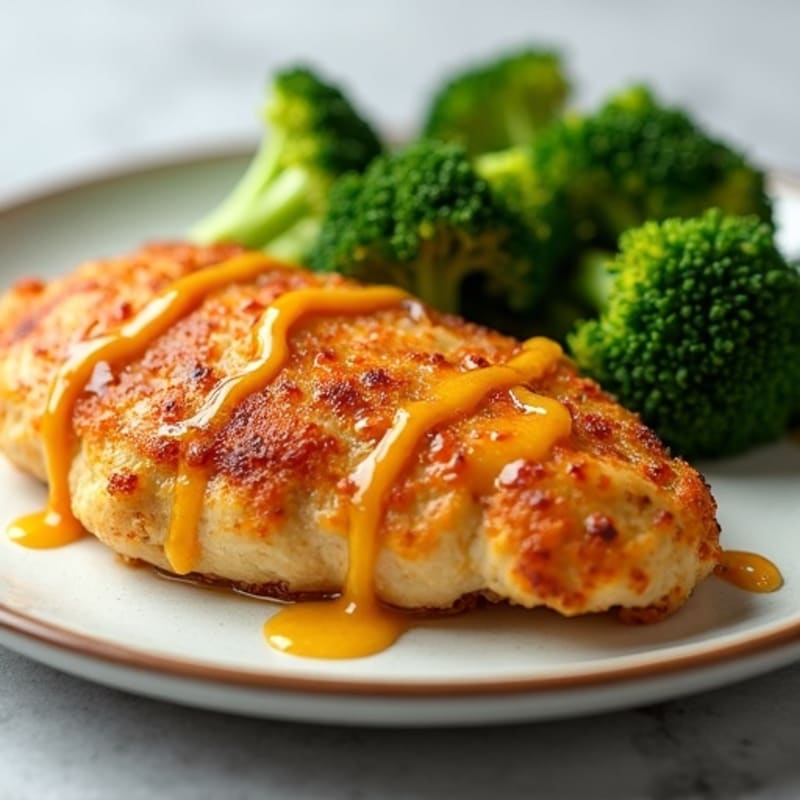 Crispy Baked Orange Chicken with Steamed Broccoli