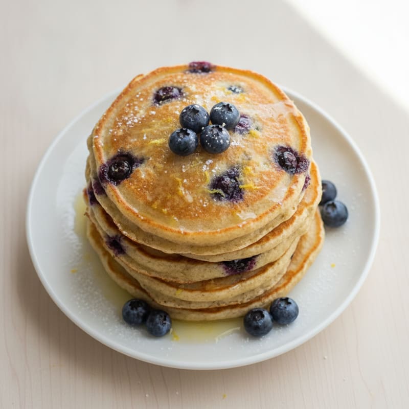 Blueberry Ricotta Pancakes with Lemon Zest