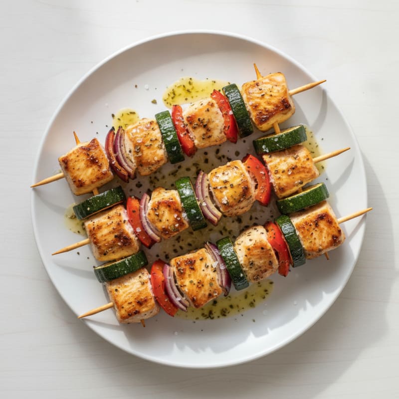 High-Protein Lemon Herb Chicken Skewers