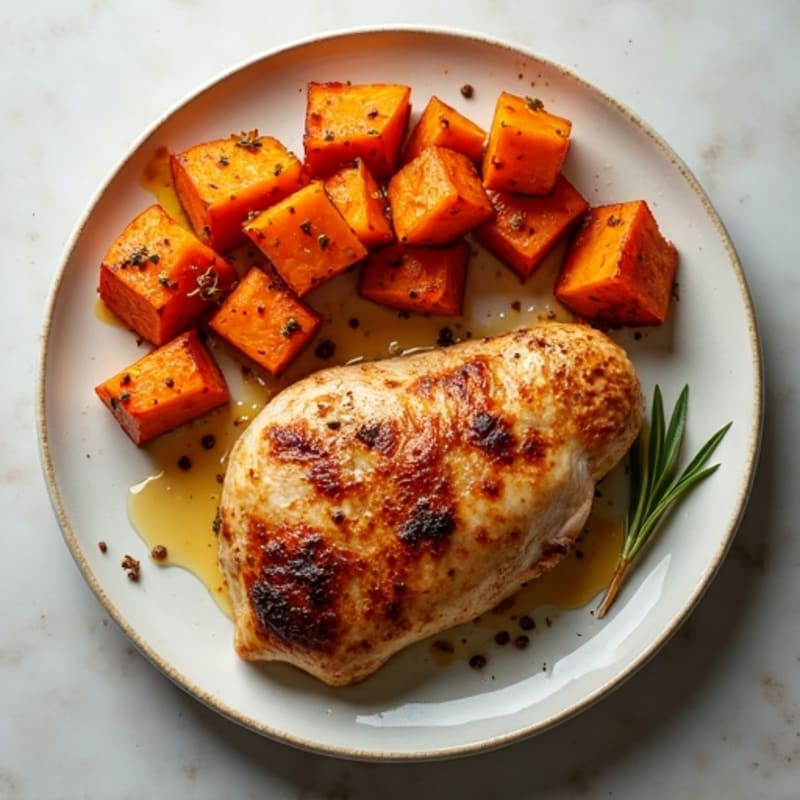 Sheet Pan Roasted Chicken and Cinnamon Sweet Potatoes