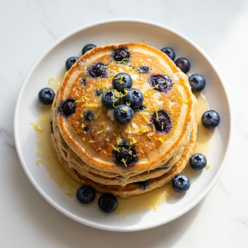 Blueberry Ricotta Pancakes with Lemon Zest