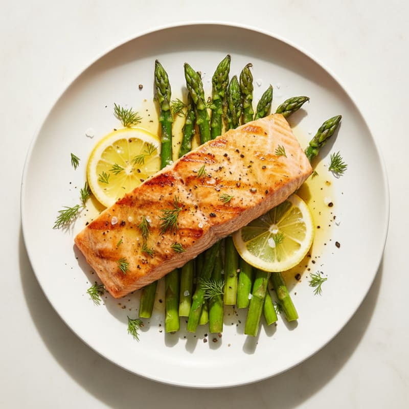 Lemon Herb Grilled Salmon with Asparagus