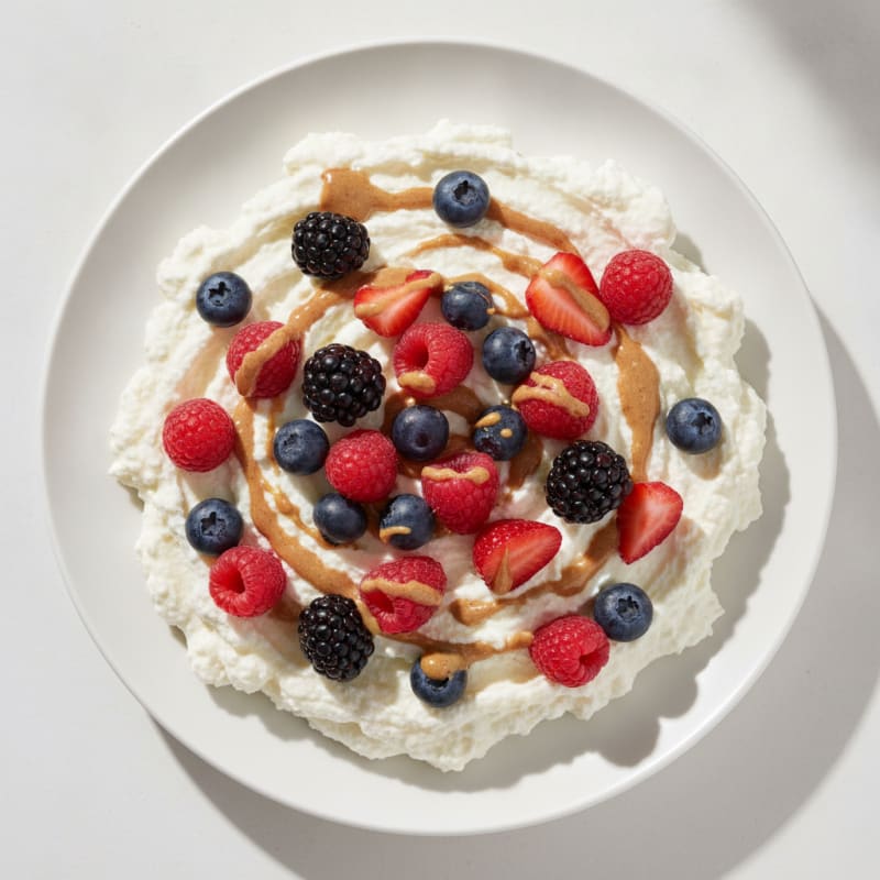 Silky Greek Yogurt Protein Mousse with Mixed Berries