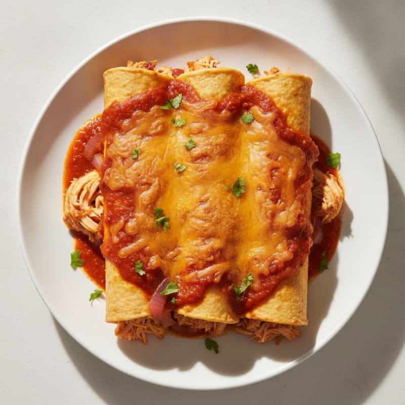 Chicken Enchiladas with Red Chili Sauce