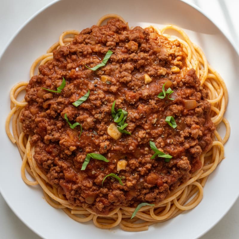 Classic Spaghetti with Rich Meat Sauce