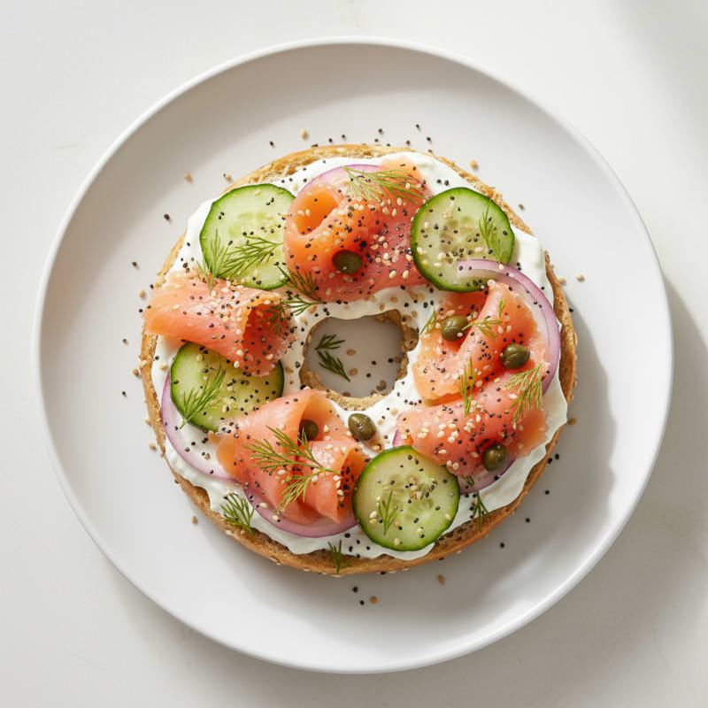 Creamy Smoked Salmon Everything Bagel