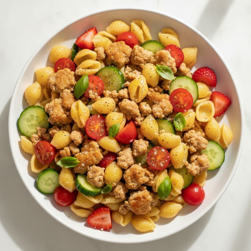 Ground Turkey Summer Pasta Salad