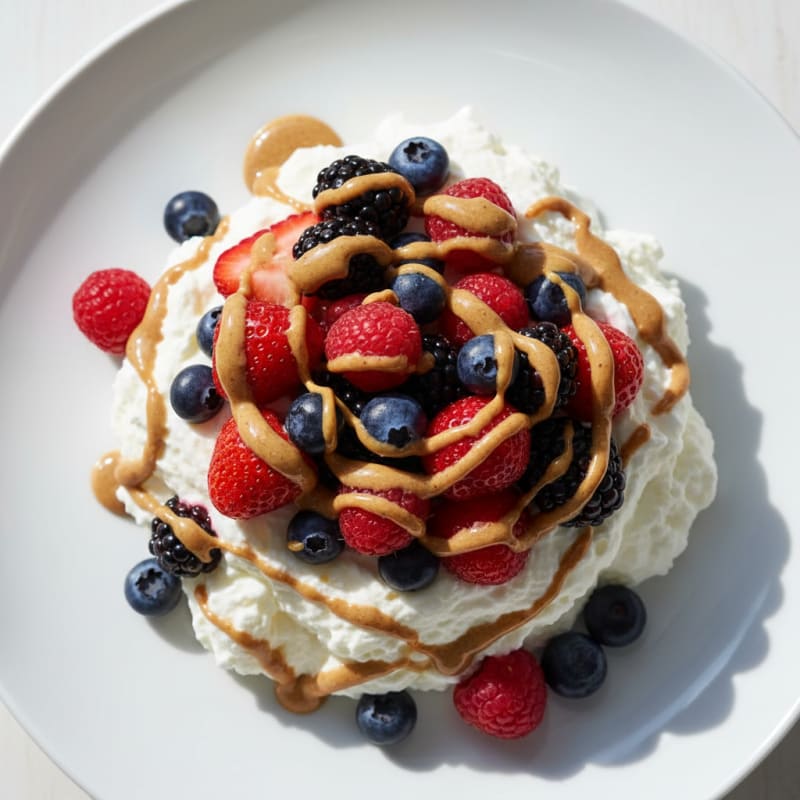 Silky Greek Yogurt Protein Mousse with Mixed Berries