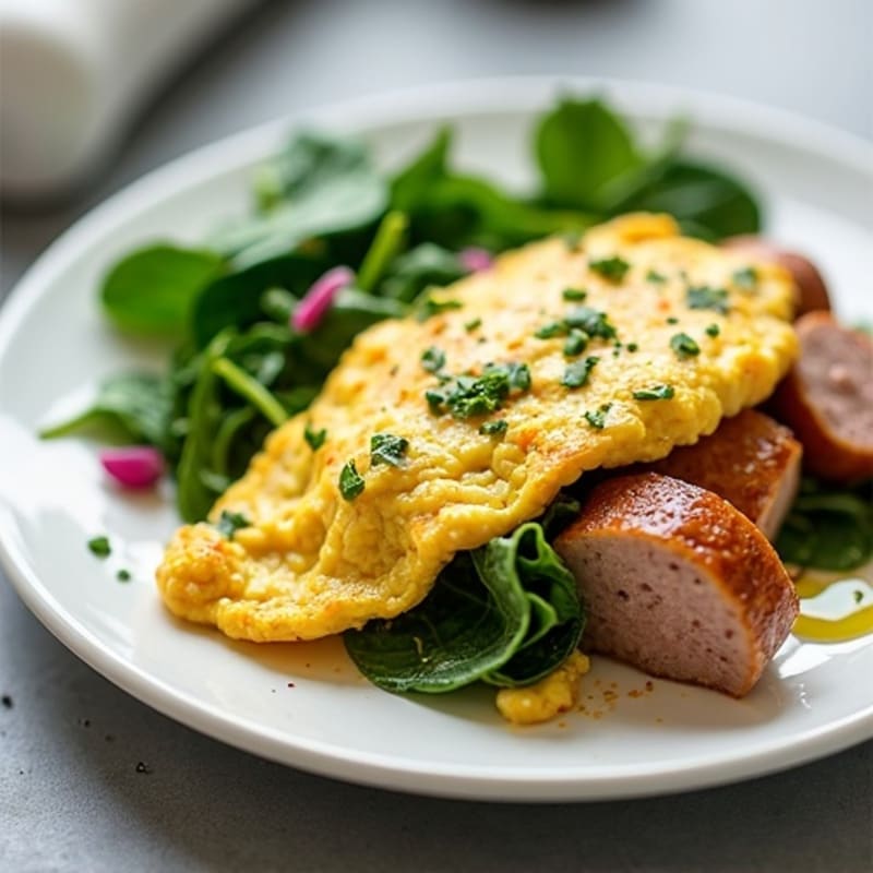 Egg White Scramble with Spinach and Turkey Sausage