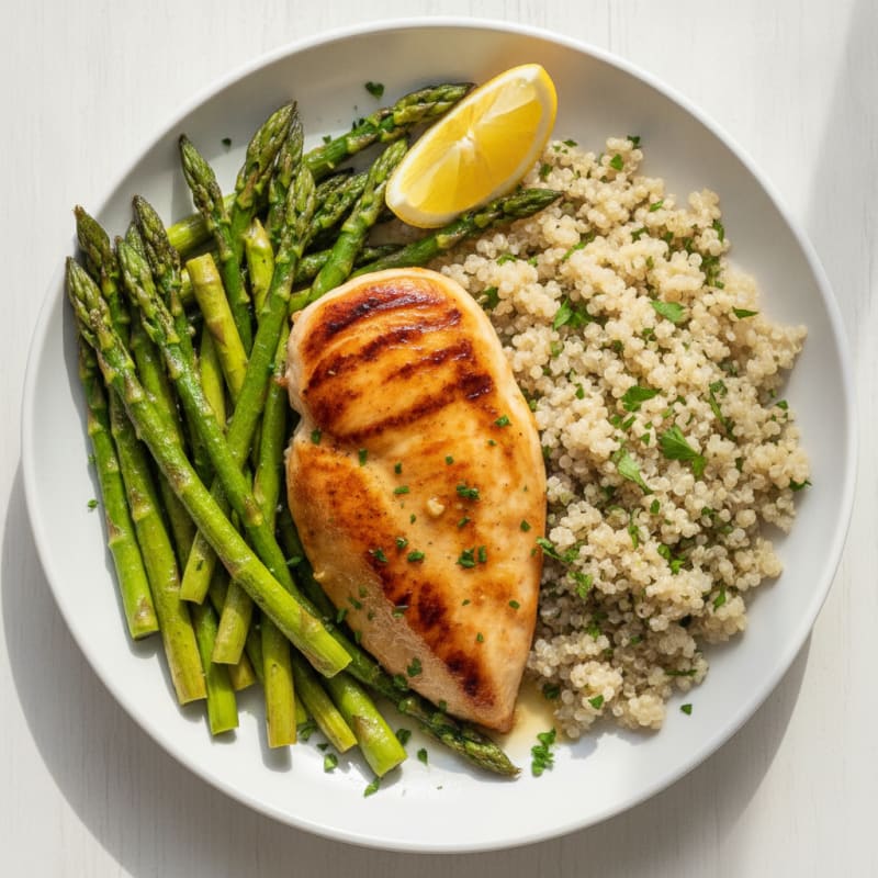 Pan-Seared Chicken with Roasted Asparagus