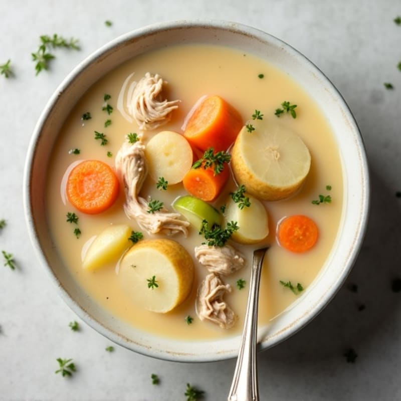 Hearty Creamy Potato and Chicken Soup