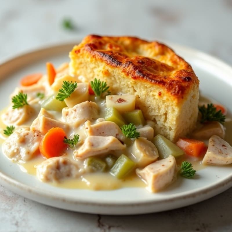 Lightened-Up Creamy Chicken Pot Pie with Root Vegetables