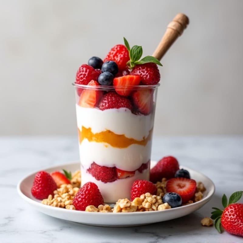 Greek Yogurt Protein Parfait with Mixed Fruit