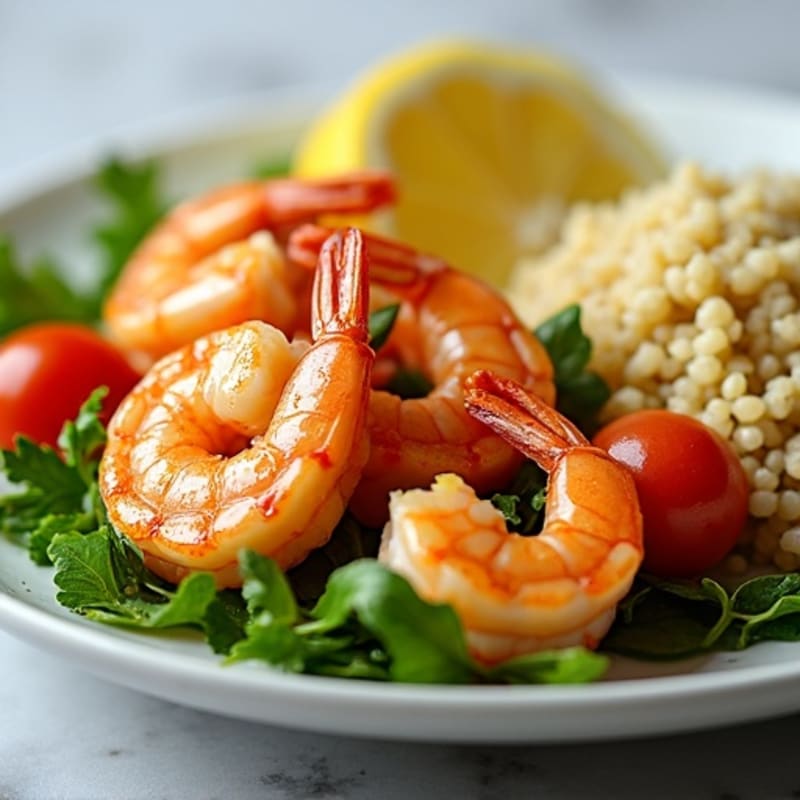 Lemon Garlic Pan-Seared Shrimp with Fresh Greens