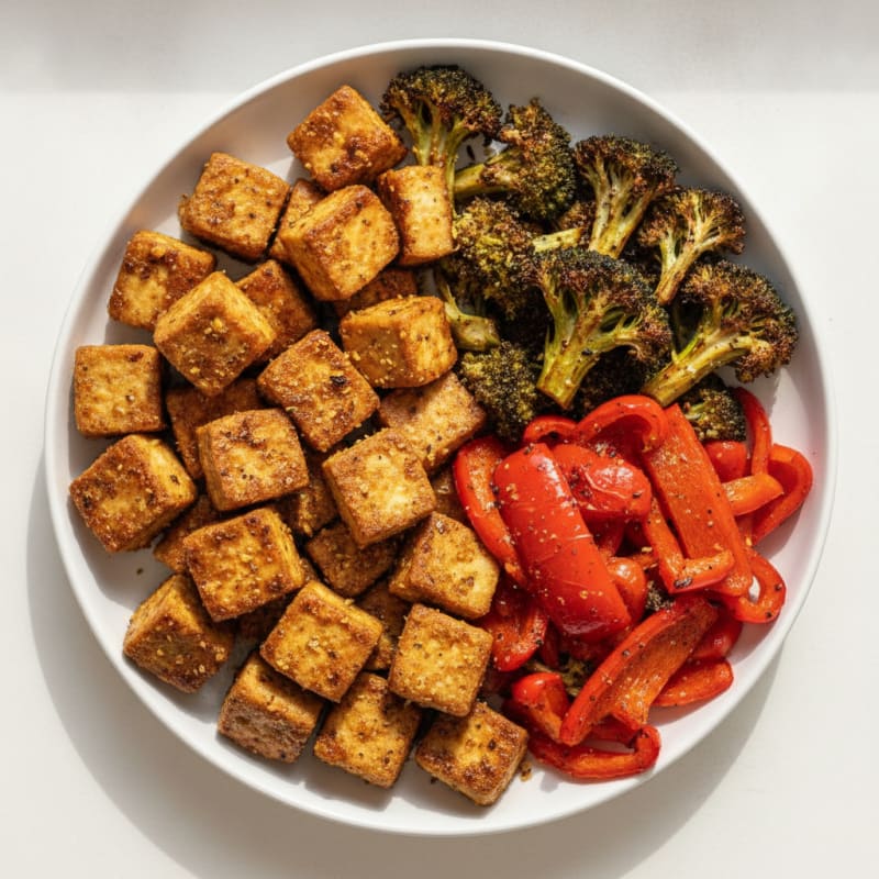 Pan-Seared Tofu with Roasted Vegetables